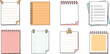 © scar - A versatile collection of colorful illustrated notepad sheets, including checklists, grids, and lined paper for organization and planning