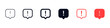 © icons gate - Notification, Alert message bubble icon set | exclamation mark inside speech bubble in outline and filled styles, perfect for warnings, notifications, and attention prompts in UI design.
