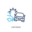 © Abbasy  Kautsar - Car crash thin line icons. Original vector illustration.