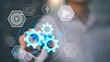 © chaylek - Concept of workflow automation and digital process management, highlighting innovation, system integration, performance improvement, and data-driven strategy for corporate transformation.