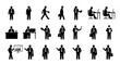 © Dhanuja - business people silhouettes icon set