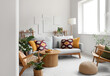 © Pixel-Shot - Interior of living room with comfortable sofa, armchairs and table