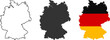 © mohammad - Outline silhouette and flag of germany map collection
