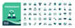 © Hashi - Friendship colorful solid icon set. Pack of partner, solidarity, trust, partnership, together and more. Minimal filled icons. Partner icon set. Editable stroke collections.