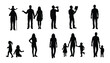 © DeStock - Many detailed black silhouettes of diverse human figures