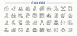 © Rubbble - Career icon set. Icons for UI designs. It contains symbols to vocation, job growth, man, occupation, grow, person. Vector illustration in modern line style. Vocation icon collection.