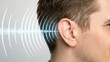 © Wasana - Health effects sound pollution concept. Sound waves emanating towards a human ear, illustrating auditory perception and communication.