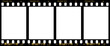 © galih - Grunge 35mm film strip background vector with blank frames, perfect for vintage cinema photography and movie reel illustration