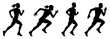 © Maxim Filitov - Running man and woman silhouettes. Vector set. Male and female runners figure shapes. Bare and naked slim healthy people work out