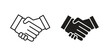 © Annimo - Handshake icon line and filled style suitable for web and mobile application