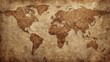 © Pixelzone - Stunning photo of antique world map on old paper with a vintage and aged appearance.
