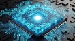© 02 - advanced microprocessor technology with glowing circuit pathways and futuristic digital design
