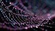 © Azadart - Close-up of a spiderweb covered in vibrant water droplets creating a beautiful network in front of a dark background