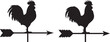 © Md - Two roosters weather vane silhouette on white background