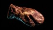 © CYBERPINK - Close-up of a brown leather glove. the glove appears to be old and worn, with visible signs of wear and tear. the leather is slightly wrinkled and has a rough texture.