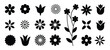 © Propakages - Black flower icons set isolated on white background. Flower simple icon. Stock vector.
