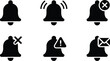© MUKTARANI - Black Silhouette Notification Bell, Alert, and Reminder Icon Set