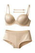 © OMD - Convertible bra with removable straps and boyshorts in a soft champagne hue.