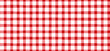 © Hanna - Red vichy seamless checkered pattern. Classic picnic tablecloth texture, Italian pizzeria fabric, retro textile, basket napkin, wrapping paper and vintage vector background design