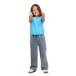 © New Africa - Cute little girl showing thumbs up on white background