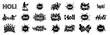 © Anna - Happy Holi Festival Typographic Logo and Badge Collection Vector Set