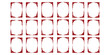 © vector Designer - Eighteen distressed grunge red ornate card frames borders set isolated on white background