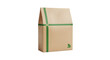 © Eli - A simple brown paper bag with green stripes, isolated on transparent background