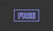 © Naim01 - Bright purple neon sign spelling the word free in a rectangular frame