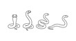 © LOBSTER LARRY - Simple smiling snakes in minimalist black and white line art style