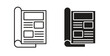 © Surya - Magazines icon flat vector illustration. Black Thin Line Icon Emblem Concept