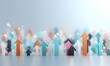 © Yuliia - Colorful upward arrows in various sizes showing growth and progress trends against soft blurred background, representing business success and positive statistics.