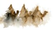 © hugy - Three wise men journey through desert on camels in artistic beige tones