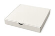 © PNG Kingdom  - White cardboard pizza box presenting packaging for delivery and takeout meals with a clear background