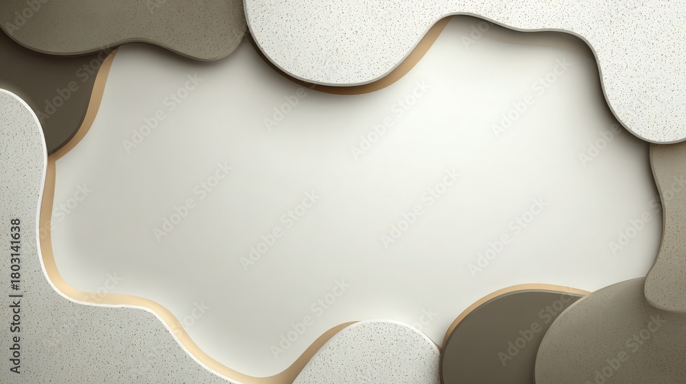 A stylish wall feature showcases smooth, organic shapes in neutral tones. The design blends textures to create a modern, elegant look suitable for interiors seeking a unique touch.