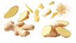 © Billal - Fresh ginger root and slices isolated on transparent background