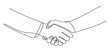 © Single Line Art - Minimalist continuous line art drawing of a handshake, symbolizing partnership, agreement, trust, deal, cooperation, and successful business.