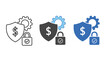 © Shamshad - Financial security protection shield dollar padlock gear safety icon