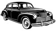 © Masum - Vintage Classic Car Silhouette Vector Graphic, Front View