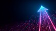 © topperstock - Digital Growth Arrow Up. Neon Light Speed Trend and Financial Success Concept on Dark Background.