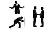 © Ahmad - Dynamic business silhouettes showing triumph, collaboration and stress