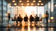 © Christopher - Defocused board meeting background behind glass wall. High quality. High quality