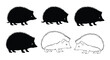 © Jahanzaib - Set of hedgehog silhouettes in different styles isolated on, ideal for wildlife or animal themes