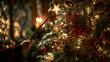 © Viacheslav - Christmas tree, A person holds a glowing star-tipped wand