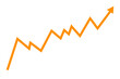 © Manjeet - Orange line graph going upward with an arrow isolated on transparent background  for growth templates