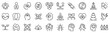 © SkyLine - Set of 30 outline icons related to harmony. Linear icon collection. Editable stroke. Vector illustration
