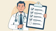 © Umar - Doctor holding a clipboard with checklist and pointing at it
