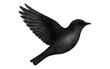 © 123levit - Textured bird silhouette in flight with detailed dot style on white background