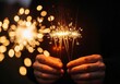 © 2Blurry - Holding a vibrant bouquet of sparklers for a festive holiday celebration