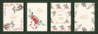 © TWINS DESIGN STUDIO - Christmas and Happy New Year greeting card vector set — cream and red botanical Christmas frames with ribbons and leaves, festive theme for cards, posters and packaging.
