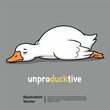 © Re:Creators - Unproductive Duck Illustration Showing Lack of Energy and Motivation, Cartoon Style